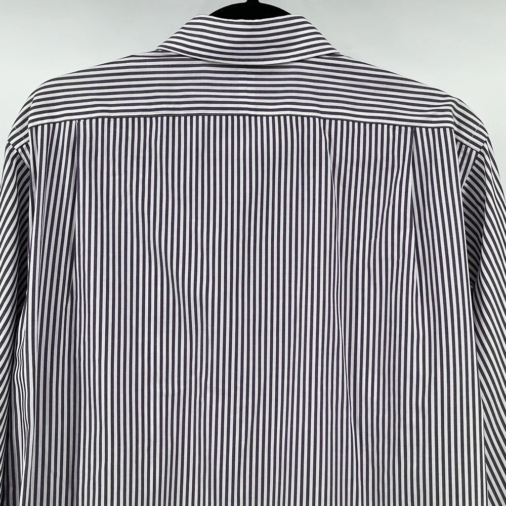 Polo Ralph Lauren Men's Button Up Shirt Sz 15 1/2 32/33 Purple/White Stripe - Picture 5 of 8